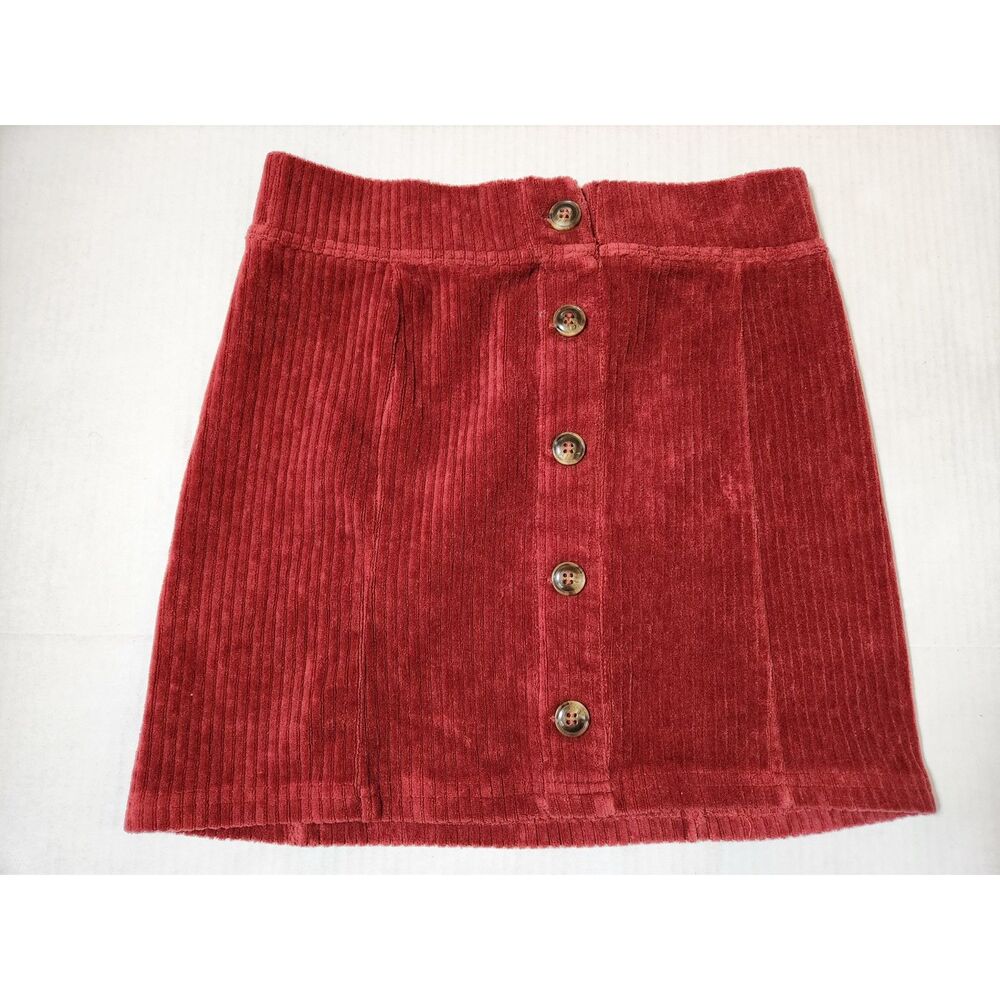 Blue Spice Girls Corduroy Skirt Size 12 Reddish Button Front